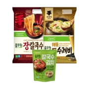 칼제비+김치[장칼국수+해물수제비+칼국수김치] (칼제비4인+김치400g)