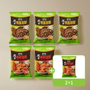 [5+1][무배] 직화 볶음 짜장 3개+짬뽕 3개 