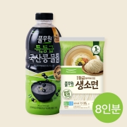 [무배] 특등급 서리태 콩국수 set (콩물+생소면) (8인분)