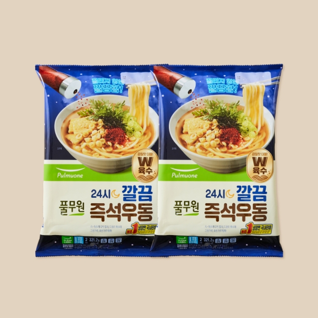 24시 깔끔 즉석 우동 4인분 (321.2gX2개) 