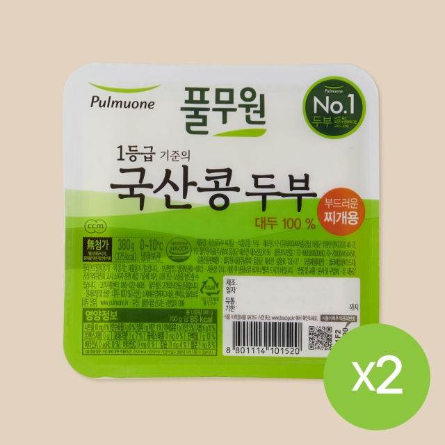 부드러운 찌개용 두부 (380gx2개)
